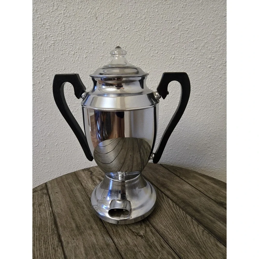 Vintage Bersted Mfg Co Electric Coffee Percolator Art Deco MCM Retro NO CORD
